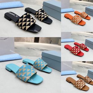 Diseñador Zapatilla Sandalia Mujer Goma bordado Diapositiva Sandalia Vestido Zapatillas Cuñas Sandalia Playa Zapatillas Lujo Verano Plataforma Diapositiva Parte inferior gruesa