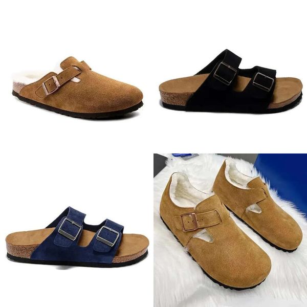 Designer Slipper Slipper en cuir hiver sandale chaussures plates Femmes Walk Mule Summer plage de chaussure décontractée Plateforme de fourrure pour hommes Sliders à l'extérieur