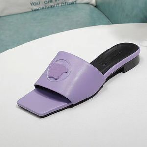 Pantoufles de plage pour femmes, sandales plates d'été en cuir véritable, coureur en mousse, grande taille 12