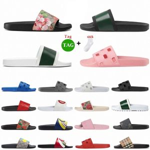 Designer Slippers bloeit Strawberry Tiger Bee Green Red White Web Fashion Rubber Men Women Sandaal Beach Flip Flops Flower Heren Dames Sandalen schoenen