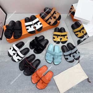 Designer Slippers Klassieke Beac Platte Sandalen Luxe Zomer Dame Leater Slippers Topkwaliteit Mannen Vrouwen Slides Maat 35-45