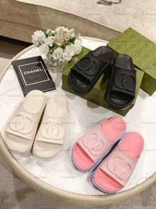 Designer slippers kleurrijke damesplatform mode guccie sandalen midden hiel hoog 55 mm
