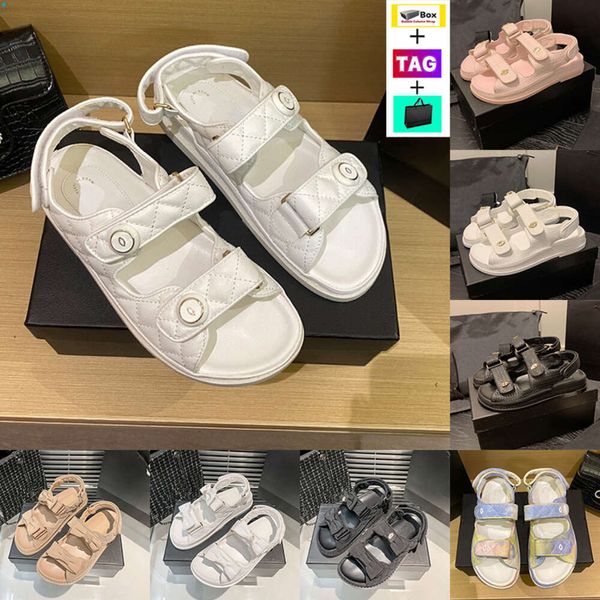 Zapatillas de diseñador Sandalias de papá Sandalia de abuelo Cnel Zapatillas de playa Cinta mágica Correas Acolchadas Planas Mujer Diapositivas Interior Exterior Diapositiva Plataforma Zapatos para mujer