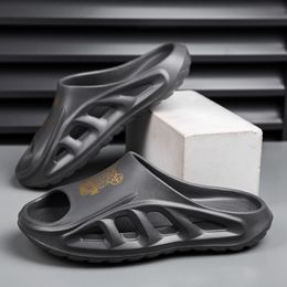 Livraison gratuite pantoufles de créateur pour hommes sandales diapositives noir blanc gris été pantoufle de plage intérieur-11 GAI taille 40-45