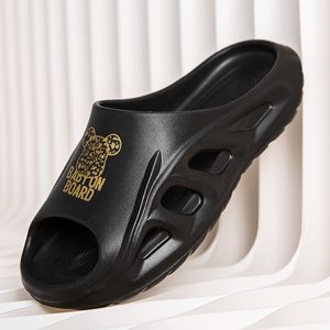 Livraison gratuite pantoufles de créateur pour hommes sandales diapositives noir blanc gris été pantoufle de plage intérieur-20 GAI taille 40-45