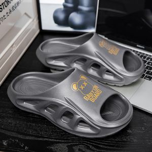 Livraison gratuite pantoufles de créateur pour hommes sandales diapositives noir blanc gris été pantoufle de plage intérieur-13 GAI taille 40-45