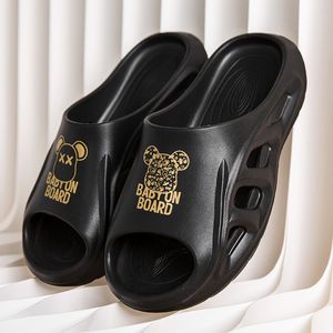 Livraison gratuite pantoufles de créateur pour hommes sandales diapositives noir blanc gris été pantoufle de plage intérieur-19 GAI taille 40-45
