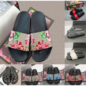 Pantoufles de créateurs pour hommes et femmes, chaussures de plage d'été classiques et plates, en cuir, en caoutchouc, à fleurs florales, pantoufles de maison de tigre, grande taille 35-46 dhgate