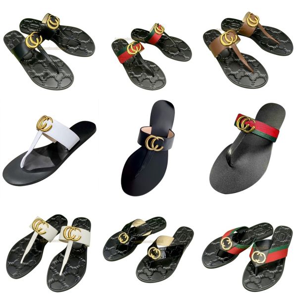 Pantoufles de créateurs pour femmes 2gs Luxury Le cuir en cuir Slippers Femmes Femmes Summer Place Slides Gread Green Red Nylon Flip Flops STAPS SANDALS Taille 35-42