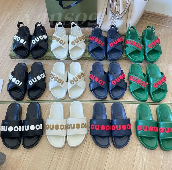 Designer Slippers Italie Femmes Sandales Alphabet Fashion Slippers Cut-Out Sandal Sexy Fashion Flat Dames Fashion Fashion Chaussures Sandales