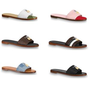 Designer Slippers Lock it Flat Luxurys Designers Schoenen voor dames 100% Echt leer Flip Flops Maat 34-42 XX-0122