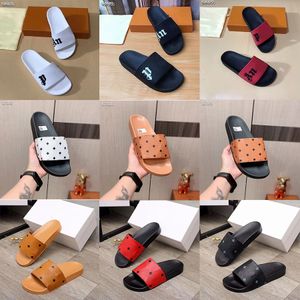 Zapatillas de diseñador de verano, sandalias de lujo para hombre y mujer, sandalias planas de cuero para mujer, chanclas de playa, zapatillas informales con caja 35-45