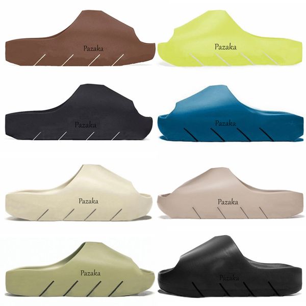 Pantoufles de créateurs Hommes Femmes Sandales Diapositives Azure Bone Triple Black Slide Blue Earth Brown Pure Femmes Hommes Extérieur Plate-forme intérieure Hôtel Plat Beach Douche Chambre Chaussures