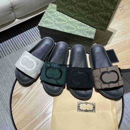 Designer Slippers Rubber Slides Sandal Flat Blooms Fashion Belf Topp des tongs Outdoor Salle de bain Summer Summer Femmes Sliders