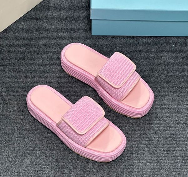 Designer Slippers Sandals Platform Prameurs Multicolor Flora Slides Fashionable Facile-to-Wear Slides Shoes Platform Broidered