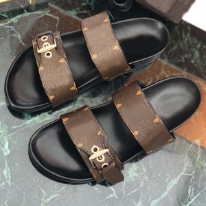 Zapatillas de diseño, zapatillas, sandalias, zapatos planos de verano, etiquetas con nombre, zapatillas de moda clásicas y relajadas, hebilla doble ajustable, hebilla dorada 007