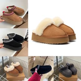 Zapatilla de plataforma australiana de diseñador, zapatos Tazz Tasman, botas de nieve de Australia, botines de plataforma de castaño con suela gruesa de ante para hombre y mujer