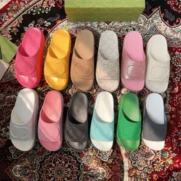 Designer Pantoufles Femmes Fond Épais Sandales Mode Brodé Imprimé Toile Filles Plate-Forme Wedge Rainbows Sandale Talon Moyen En Caoutchouc