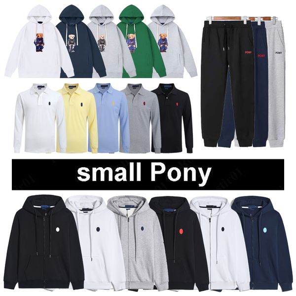 Designer Petit Poney Ralphs Sweat à capuche Hommes Femmes Polo Zipper Jogger et Pull Sweats à capuche Cardigan Tops Homme Luxurys Manches Laurens Vêtements Taille asiatique M-XXL