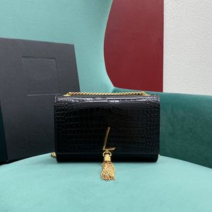 Designer Kleine Kwastje Tas 20 Cm 10A Spiegel Kwaliteit Krokodillenleer Keten Tas Crossbody Tassen Luxe Envelop Tas Met Doos Y006C