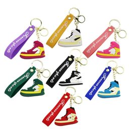 Designer Sneaker Keychain Birthday Party Gift Silicone Creative 3d Sports Shoes Key Ring Bag Pendant Key Decoration 7 Colors