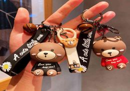 Designer Sneaker Leather Silicone Keches Net Popular Big Bear Doll Cartoon Pendante Rope Cute Key Hanging Bijoux Women039S S3273179