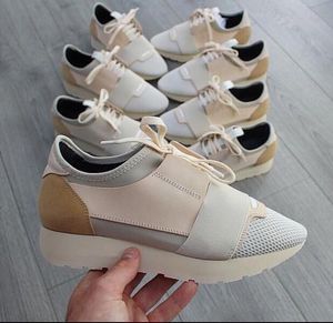 Diseñador Sneaker Hombres Mujeres Zapatos casuales Malla de ventilación de cuero genuino en punta Race Runner Outdoor Entrenadores con caja de gran tamaño 35-47