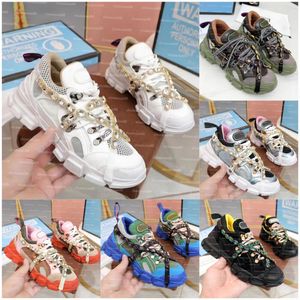 Designer sneaker heren dames Flashtrek sneakers dikke bodem topkwaliteit casual schoenen mode gem ketting mesh schoen