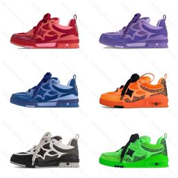 Designer Sneaker Skate Trainers Men Chaussures Calfskin Sneakers en cuir imprimé Lace Up Femme Foot Luxury Skate Board Trainer
