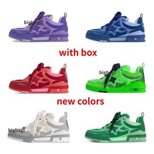 Designer Sneaker Trainers Chaussures pour hommes Calfskin en cuir baskets imprimées Lace Up Femme Tableneuse de table de skate avec boîte