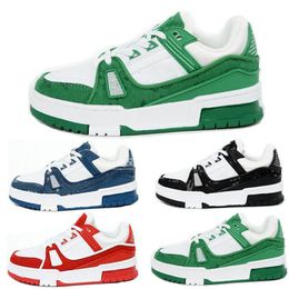 Designer sneaker virgil trainer casual kinderen schoenen kalfsleer leer abloh wit groen rood blauw letter overlays platform lage sneakers maat 28-35 b1