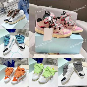 Zapatillas de deporte de diseño Zapatillas de deporte con cordones Zapatillas de deporte para hombre Zapatos casuales para mujer Napa Piel de becerro Malla de cuero Zapatillas tejidas Zapato de goma Entrenador con caja