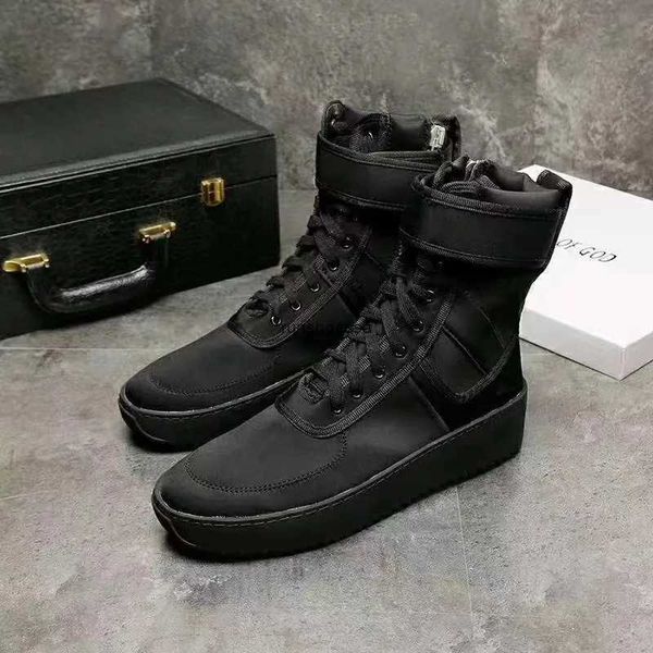 Designer Sneakers FOG Casual Chaussures Haute Armée Bottes Militaire Hommes Sneaker Rétro Patchwork Plate-Forme Formateurs Mode Chaussure Martin Boot