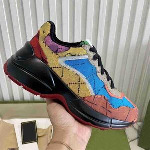 Designer Sneakers Cuir Vintage Plate-forme Imprimer Lettre Sneakers Chaussures Strawberry Box Hommes Femmes Taille: 35-45