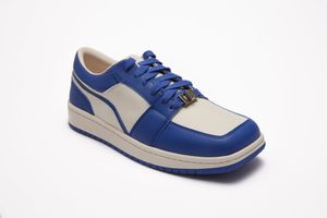 Zapatillas de deporte de diseñador Zapatos para hombres y mujeres Zapatilla de deporte de cuero baja con punta cuadrada de lujo EU35-44 con caja