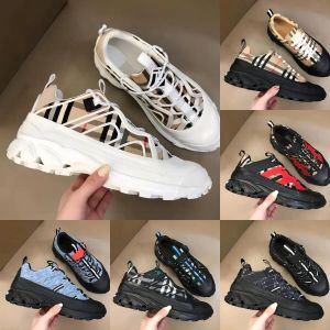 Designer Sneakers Hommes Chaussures Print Check Trainer Platform Trainers Striped Sneaker Vintage Suede Shoes chaussures de plein air Casual Shoes