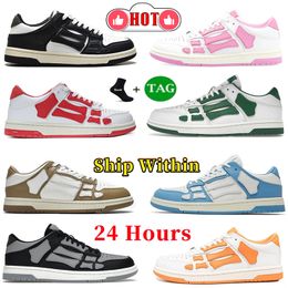 Designer Chaussures décontractées Skell Sneakers Men Femmes Low Top Le cuir basket Bone Runner Skeleton Chaussures Femme Platage Plateforme Poson