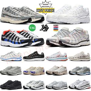 Designer sneakers P6000 hardloopschoenen voor heren Dames Casual platina Varsity rood metallic zilver plat drievoudig zwart metallic zilver platform sportschoenen maat 45