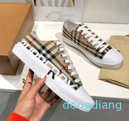 Zapatillas de deporte de diseñador Zapatillas de deporte a cuadros con estampado Zapatos casuales Zapatillas de plataforma Zapatillas de deporte a rayas Letras estampadas Zapato vintage a cuadros