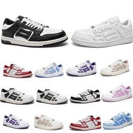 Zapatillas de deporte de diseño Skel Top Low Zapatos casuales Skelet Bones Runner Top Low Skel Mujer Hombre marca Zapatillas Negro Blanco Cuero genuino Zapato con cordones