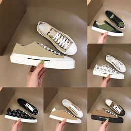 Designer Sneakers Vintage Check Casual Chaussures Classic Stripes Sneaker Hommes Femmes Grille Chaussure Coton Daim Baskets Imprimer Baskets Basses En Toile