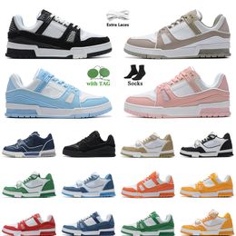 baskets de marque Virgil Trainer Casual Chaussures De Luxe En Cuir De Veau Abloh tripler Blanc Vert Lettre Superpositions Plate-forme hommes femmes vuittns Chaussure Basse euro 36-45