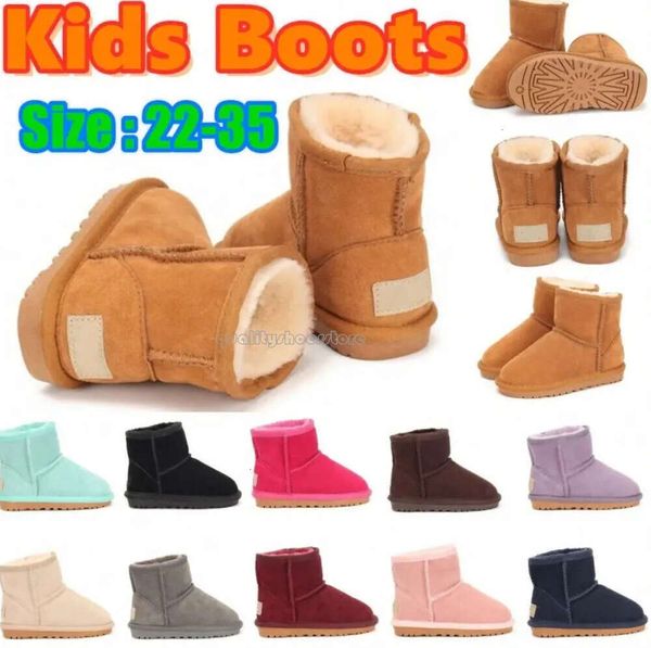 Designer Snow 3352 Bottes Tout-petits Uggskid Mini Boot Australian Nourrissons Filles Garçons Botte Chaude En Cuir Jeunesse Chaussure Bottines D'hiver Tasman Tazz Plateforme Chaussures d'hiver