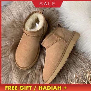 Designer Snowboots Australië Mini Platform Boot Dames Tazz Tasman Slippers Klassieke instapper Suede Slides Winter Wol Warme laarsjes Bont Schapenhuid Schoenen Enkellaarsjes A2