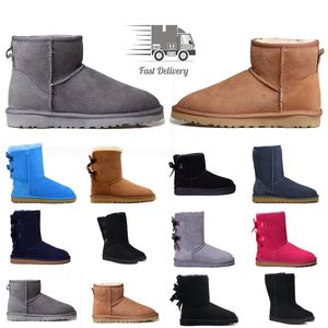 designer snowboots Australische dames Warme laarslaarzen Bailey Dune Kastanje wintergesp bont sneeuw Half kniekort dame en wol geïntegreerde maat 35-43