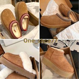 Designer Snowboots Mini Dames Winter Australië Tasman Platform uggskid Laars Bont Slipper Enkel Wollen Schoenen Schapenvacht Echt leer Klassiek Casual Buitenkant