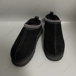 Botas de nieve de diseñador Tazz Australian Mini Tasman Slipper Plataforma Mulas mullidas Invierno cálido Mitad para mujer Botines de piel Botines de zapatos lujosos Bottes