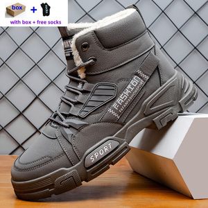 Diseñador de zapatos de hombre de nieve botas botas de zapatillas de deporte de invierno zapatos de cuero de cuero suave de cuero de tobillo plataforma de bota al aire libre Sport Fuzz Shoe C302-1 443