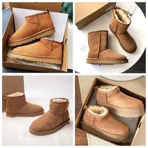 Designer Snow Ug Boots Australische dameslaarzen Tasman Tazz Slippers Bailey Dune Wintergesp bont Sneeuwkort dames schapenvachtwol uit één stuk Kerst Minilaarzen