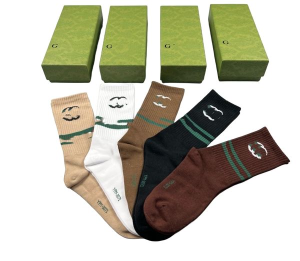 Chaussettes de styliste pour hommes, bas de sport en denim, style vintage, imprimé ours, automne et hiver, 2024